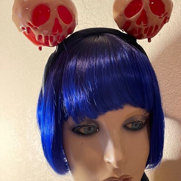 Rare Retired HTF Disney 2015 Glow in the Dark Poisonous Apple ears headband - Picture 8 of 12